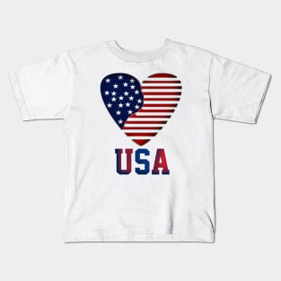 USA heart flag Kids T-Shirt
